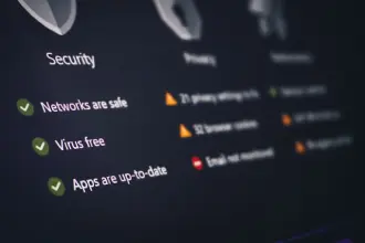 Digital security interface showing protection systems