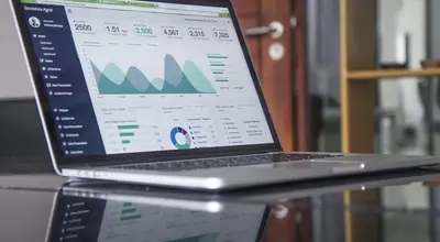Website analytics dashboard on a laptop screen